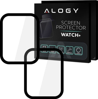 Mbrojtëse ekrani Alogy Full Glue 3D Flexible Glass, 2 copë, për Xiaomi Mi Watch China Version, me kornizë të zezë