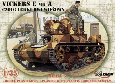 Пластичен модел Мираж Хоби 35303 Викерс Е Mk.A, размер 1:35, тенк со две кули, повеќебоен