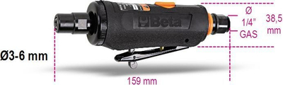 Gërryes me ajër Beta Tools 1933, i drejtë, me rregullim shpejtësie, portokalli