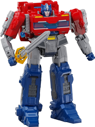 Lodër figurë Transformers One Power Flip Optimus Prime, interaktive, me dritë edhe zë, kuqe blu gri