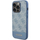 Mbrojtëse telefoni Guess 4G Bottom Stripe për iPhone 15 Pro, logo metal, blu