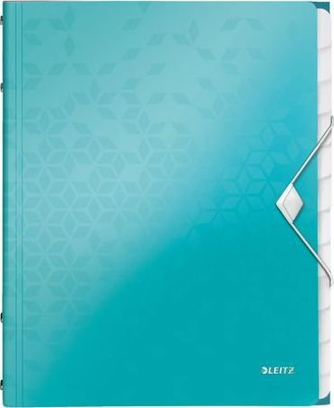 Dosje me kapëse elastike Leitz WOW, 12 ndarës, A4, ngjyrë turquoise