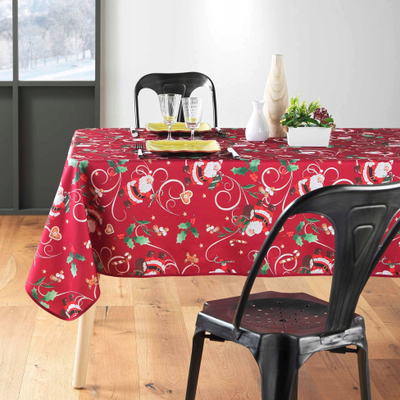 Mbulesë tavoline Douceur d'intérieur Christmas, 150x240 cm, poliester, e kuqe