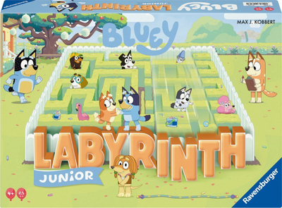 Lojë tavoline Ravensburger Labyrinth Junior Bluey, për kalamaj, shumëngjyrëshe