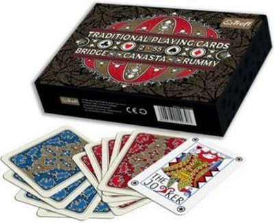 Letra loje Trefl Traditional Playing Cards, set me 2 kuverta, 55 letra, shumëngjyrëshe