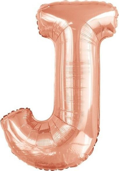 Ballon folie Amscan shkronja J, 58x86cm, rozë gold