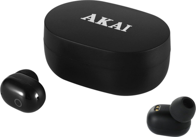 Kufje pa tela Akai BTE-J15, Bluetooth 5.1, kuti karikimi me ekran, të zeza
