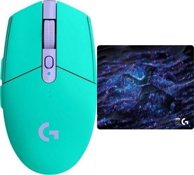 Set gaming Logitech G305 Lightspeed Mint + G640 SE, maus wireless HERO, mauspad i madh, mente