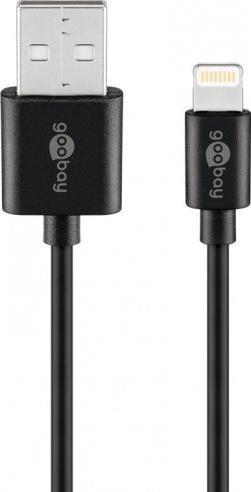 Kabllo Lightning Goobay USB, 1 m, MFi, e zezë