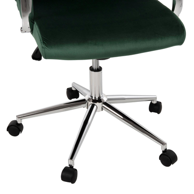Karrige zyre Josef velur cypress green inox bazë 58×61×105–113 cm (HM1181.03), gjelbër