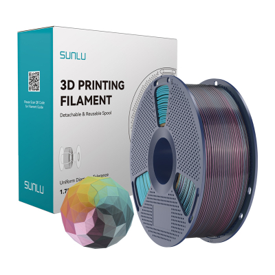 Filament 3D SUNLU Silk PLA+, 1.75 mm, 1 kg, shumëngjyrësh