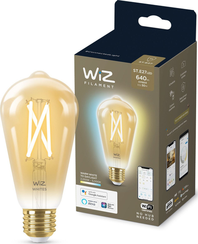 Llampë e zgjuar WiZ ST64 Edison, 7W, E27, 2000K–5000K, e tejdukshme