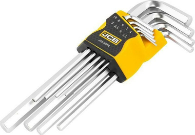 Set çelesa imbus JCB JCB-5093L, 9 copë, 1.5-10mm, i zi