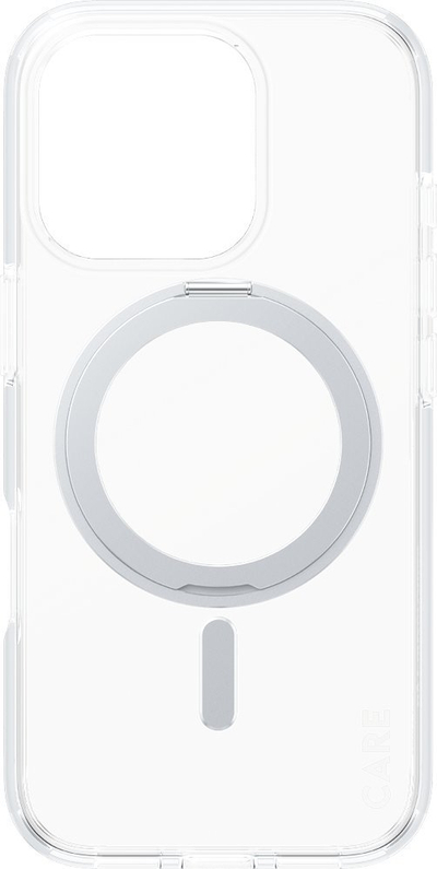 Mbulesë telefoni PanzerGlass 0 CARE Feature Case, MagSafe, me mbajtëse, transparente argjendi për iPhone 16 Pro