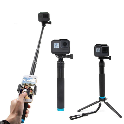 Selfie stick Telesin GP-MNP-090-D, monopod 2 në 1 me tripod, 22-90 cm, i zi
