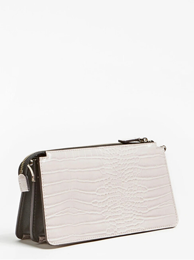 Çantë krahu Guess Stephi Mini Top Zip, e bardhë