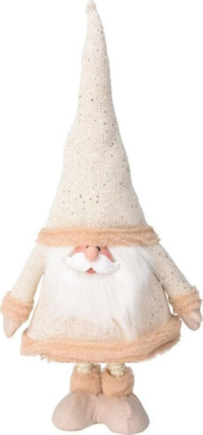Figurë dekorative Santa, 112cm, këmbë teleskopike, ari krem