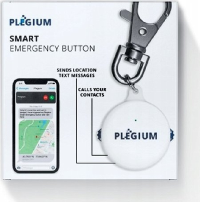 Buton emergjence Plegium Smart Emergency Button, alarm i zgjuar, me varëse çelësash, i bardhë