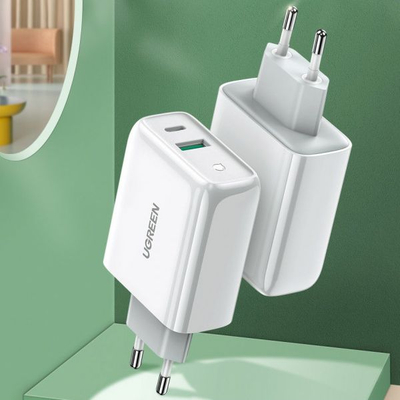 Karikues muri Ugreen 56562, 36W, 1x USB A 1x USB C, i bardhë