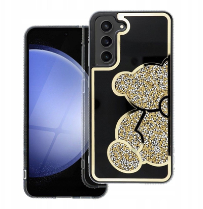 Заштитна маска за телефон Teddy Bear за Samsung Galaxy S25, PU TPU, сјаен дизајн, повеќебојна