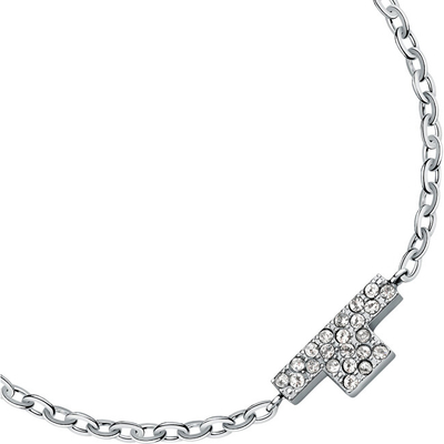 Byzylyk për femra Trussardi T-Logo TJAXC30, 19 cm, i argjendtë