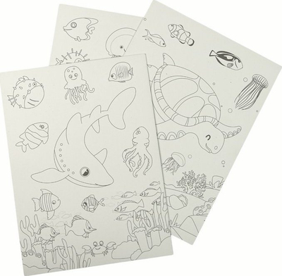 Set vizatimi Scratch Oceans Artcards, 9 faqe, stilolaps gërvishtës, me figura oqeani