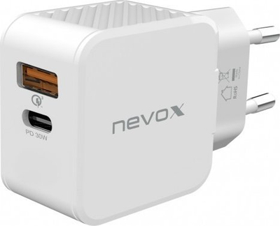 Karikues muri Nevox 2009, USB PD Type C, USB QC 3.0 30W, i bardhë