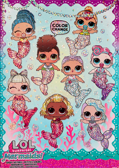 Lodër goca kukulla LOL Surprise Mermaids Baby Sisters, bisht që i ndërron ngjyrat, për mosha 4+