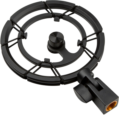 Adapter për mikrofon Mozos SHM4, alumini, fileto 3/8" dhe 5/8", i zi