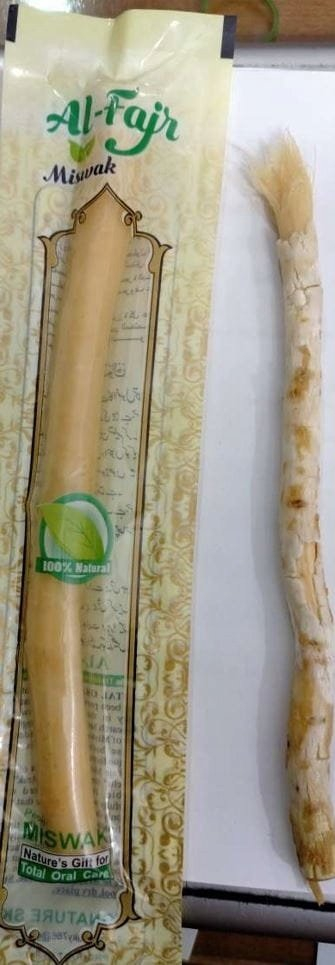 Furçë dhëmbësh natyrale Miswak Al-Fajr, degë arak, origjinë indiane, ngjyrë natyrale