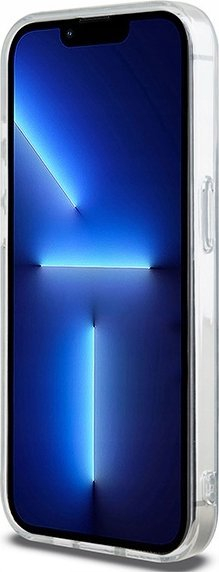 Заштитна маска DKNY Repeat Pattern Tonal Stripe MagSafe за iPhone 15 Pro, PC TPU, црна