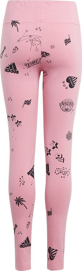 Leggins për goca Adidas JG Bluv Q3 Tight Jr IA1568, pëlhurë elastike, prerje e ngushtë, rozë