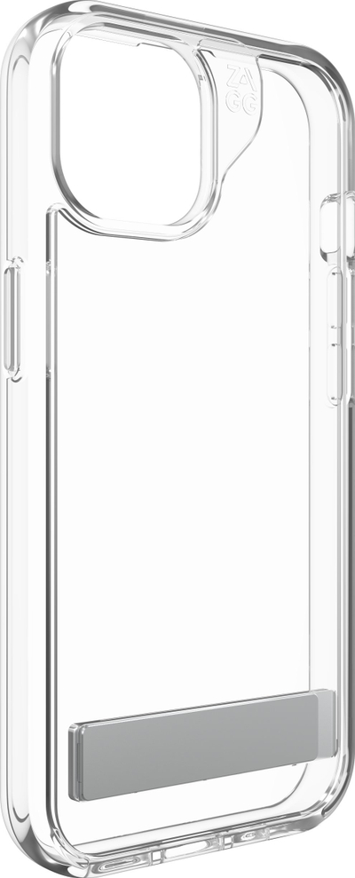 Mbështjellës telefoni ZAGG Crystal Palace Kickstand, për iPhone 16 15 14 13, kompatibil me MagSafe, transparent