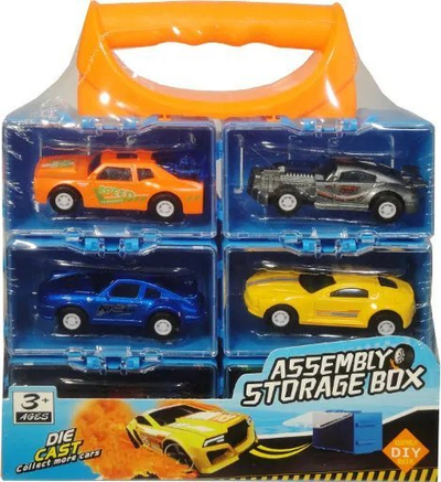 Set lodrash Swede Metal Vehicles, 6 makina metalike me tërheqje, me valixhe metalike