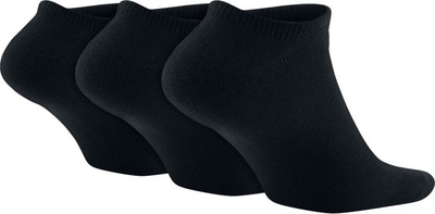 Çorape të shkurtra Nike Footies, set 3 palë, pambuk, të zeza
