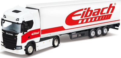 Model kamioni Bburago Scania 770S, shkallë 1:43, me rimorkio Eibach Springs
