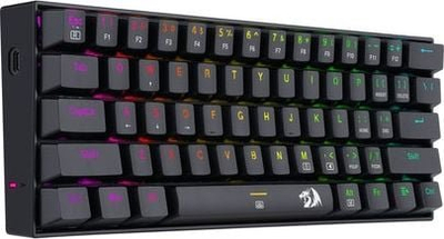 Tastierë mekanike Redragon K630 Dragonborn, 60%, RGB, me keycaps A113 QT Bullet, e zezë