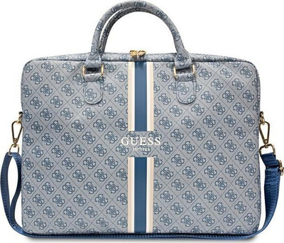 Çantë laptopi Guess 4G Printed Stripes, 15.6", PU, blu