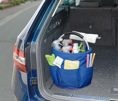 Çantë organizuese Wenko për detergjentë dhe mjete pastrimi, 28 cm, blu e errët