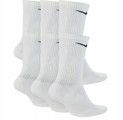 Çorape Nike Everyday Plus Cush SX6897, set me 6 palë, të gjata, të bardha