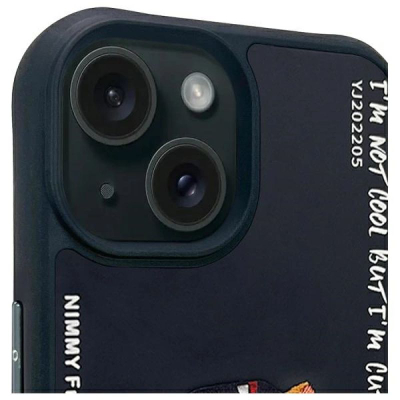 Maskë telefoni Audi Nimmy Case iPhone 15 6.1", Glasses Cool Cat, e zezë