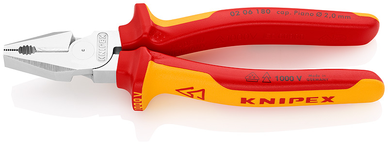 Pinca universale Knipex 02 06 180, 180mm, të izoluara