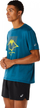 Bluzë sportive ASICS FUJITRAIL LOGO SS TOP për burra, thahet shpejt, blu e errët