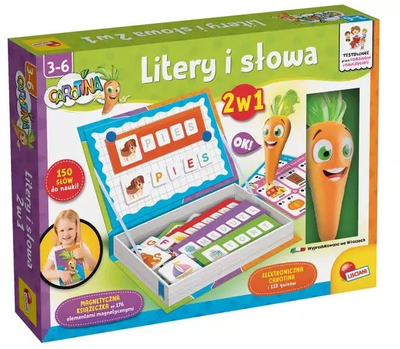 Lojë edukative Lisciani Carotina Litery i Słowa, 2 në 1, 3 6 vjeç, shumëngjyrëshe