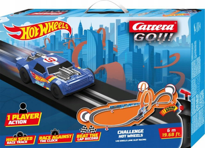 Pistë garash Carrera GO Challenge Hot Wheels, 6m, me numërues xhiro, multicolor