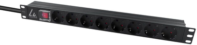 Shirit prizash Lanview 19", për montim në rack, i zi