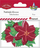 Ngjitësa zbukuruese prej fetre Titanum Red Poinsettia, set me 6 copë, me lule të kuqe