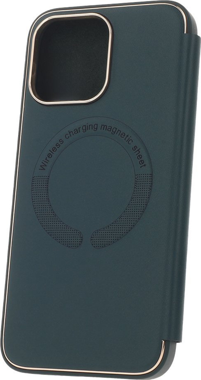 Këllëf telefoni Smart Mag Frame për iPhone 13 Pro 6.1", me kapak, jeshile e errët