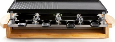 Grill raclette Domo DO9246G, 1200W, pllaka mos-ngjitëse, bambu