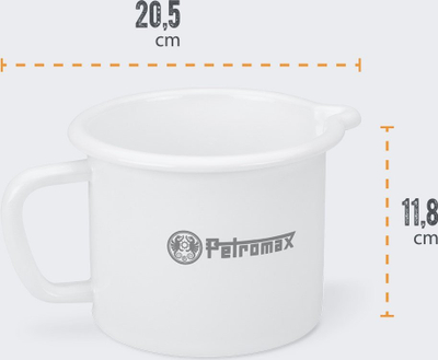Tenxhere ngrohëse Petromax, 1.4L, çelik i emajluar, e bardhë